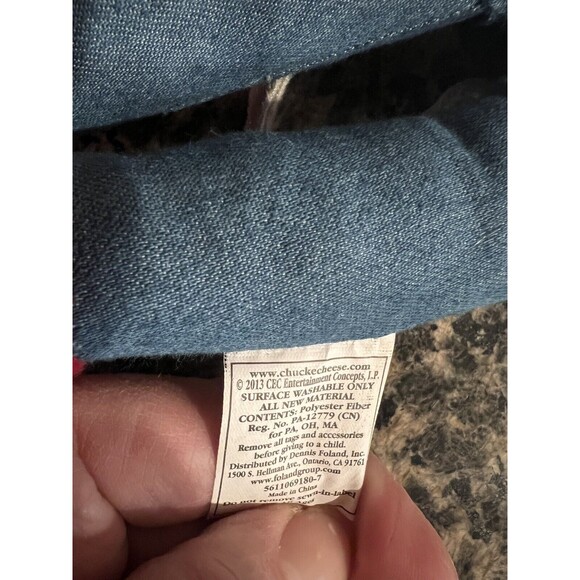 Chuck E Cheese Plush 13 In Mouse Purple Green Shorts Pizza Soft Chucky 2013 - Picture 4 of 6